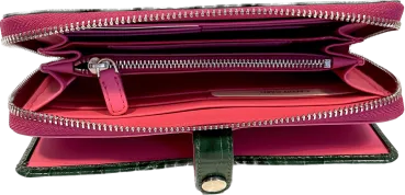 PANTOLINA KROKOPRÄGUNG GLÄNZEND GRÜN Ellabee Ledergeldbörse